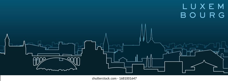 Luxembourg Multiple Lines Skyline and Landmarks