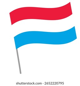 Bandeira nacional luxemburguesa flutters with flagpole