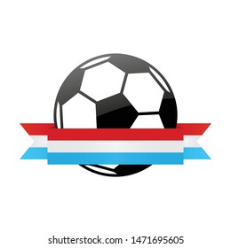 Luxembourg  national flag football icon . Luxembourg  football championship banner. Simple vector Luxembourg  flag Soccer ball. 