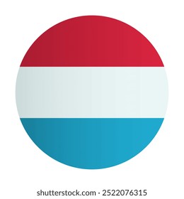 Luxembourg national flag. Ground duchy identity. Circle badge. Vector illustration	