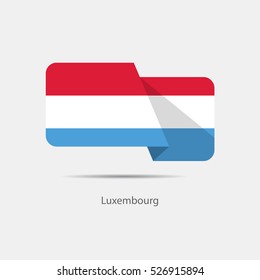 Luxembourg national flag on a white background with shadow. vector illustration