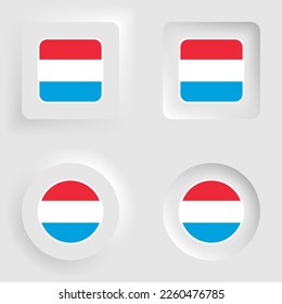 Luxembourg neumorphic graphic and label set. Element of impact for the use you want to make of it.