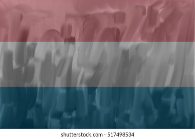 Luxembourg painted / drawn vector flag. Dramatic, unusual look. Vector file contains flag and texture layers