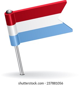Luxembourg pin icon flag. Vector illustration Eps 8.
