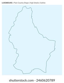 Luxembourg plain country map. High Details. Outline style. Shape of Luxembourg. Vector illustration.