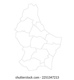 Luxembourg political map of administrative divisions