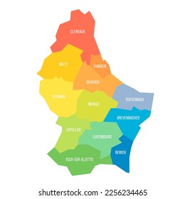 Luxembourg political map of administrative divisions