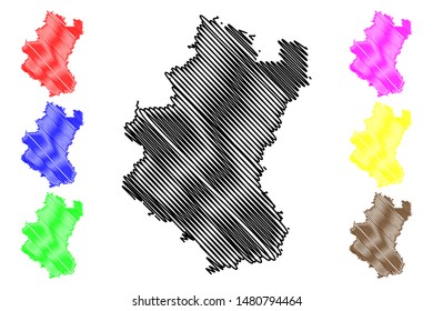 Luxembourg Province (Kingdom of Belgium, Provinces of Belgium, Walloon Region) map vector illustration, scribble sketch Belgian Luxembourg map