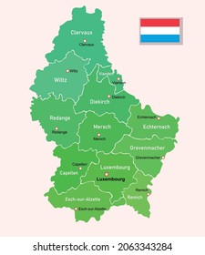 Mapa de regiones de Luxemburgo