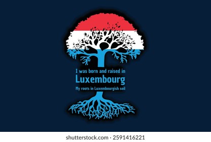 Luxembourg roots and symbolism: a tree with the Luxembourg flag, embodying national pride and love for nature	