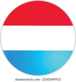 Luxembourg Round Flag Logo Vector