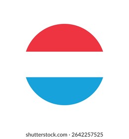 luxembourg round flag, vector isolated on transparent background	