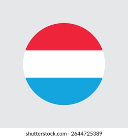 Luxembourg Round Flat Vector Flags of Europe – Country Symbol Icon Set