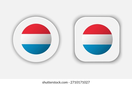 Ícone do Botão da Bandeira Nacional Arredondada do Luxemburgo