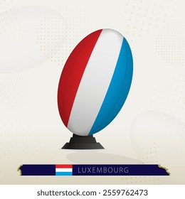 Luxembourg Rugby Ball on Rugby Kicking Tees with Modern Design. Illustration perfect for sports, national pride, and rugby-related projects.