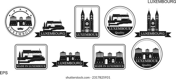 Luxembourg set. Isolated Luxembourg on white background