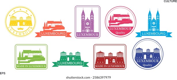 Luxembourg set. Isolated Luxembourg on white background