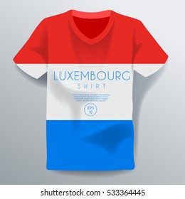 Luxembourg Shirt : National Shirt Template : Vector Illustration