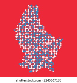 Luxembourg Silhouette Pixelated pattern map illustration