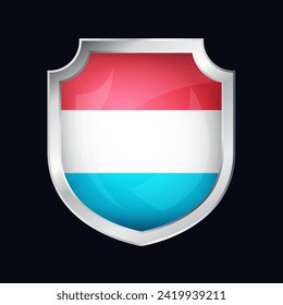 Luxembourg Silver Shield Flag Icon