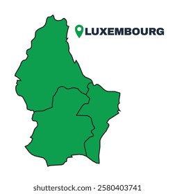 Luxembourg simple flat vector illustration map