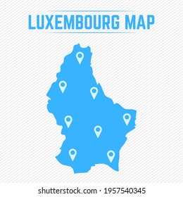 Luxembourg Simple Map With Map Icons