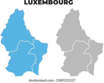 Luxembourg simple maps flat illustration