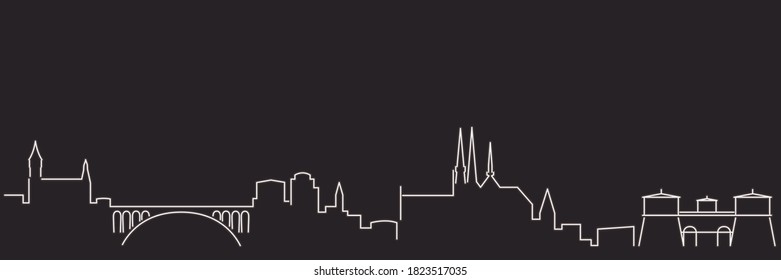 Luxembourg Single Line Simple Minimalist Skyline