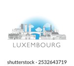 Luxembourg skyline cityscape vector illustration