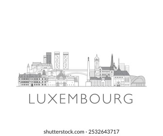 Luxembourg skyline cityscape vector illustration