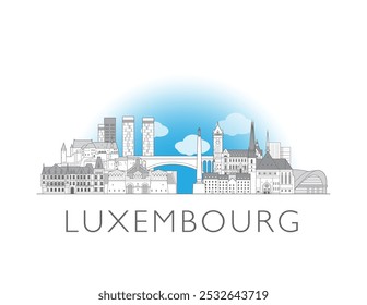 Luxembourg skyline cityscape vector illustration