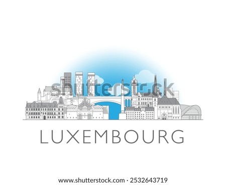 Luxembourg skyline cityscape vector illustration