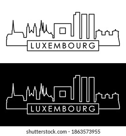 Luxembourg skyline. Linear style. Editable vector file.