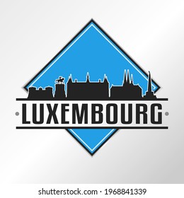 Luxembourg Skyline Logo. Adventure Landscape Design Vector City Illustration Vector illustration.