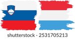 Luxembourg and Slovenia grunge flags connection, vector