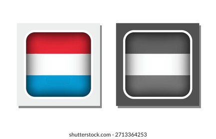 Luxemburg-Quadrat, abgerundetes Flaggensymbol