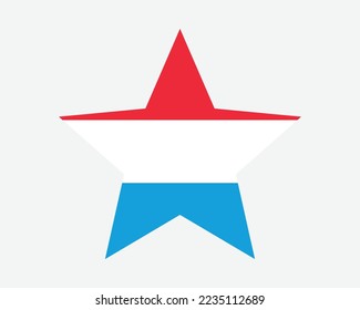 Luxembourg Star Flag. Luxembourger Star Shape Flag. Luxembourgish Country National Banner Icon Symbol Vector Flat Artwork Graphic Illustration svg