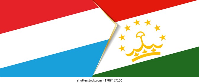 Luxembourg and Tajikistan flags, two vector flags symbol of relationship or confrontation.