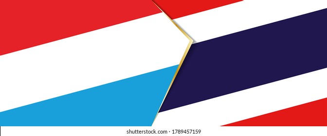 Luxembourg and Thailand flags, two vector flags symbol of relationship or confrontation.