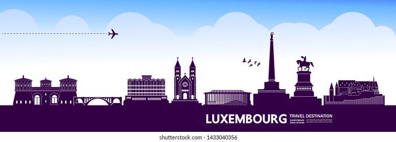 Luxembourg travel destination grand vector illustration.