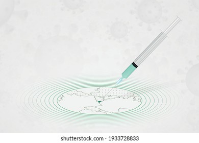 Luxembourg vaccination concept, vaccine injection in map of Luxembourg. Vaccine and vaccination against coronavirus, COVID-19. Vector template about Healthcare.