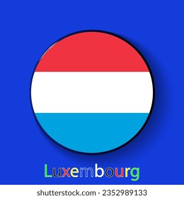 Luxembourg vector flag. Football europe 2024 tournament championship. Round badges of the country in the actual championship colors.