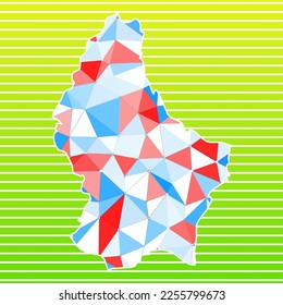 Ilustración vectorial de Luxemburgo. Diseño luxemburgués sobre fondo de rayas degradadas. Tecnología, internet, red, concepto de telecomunicaciones. Elegante ilustración vectorial.