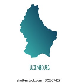 Luxembourg vector map with color gradient and caption on white background. Can be used as element of your infographics or presentation