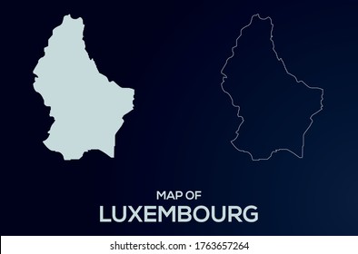 Luxembourg vector map silhouette isolated. High detailed silhouette illustration. Full Editable Luxembourg map vector file.