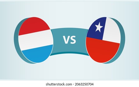 Luxembourg versus Chile, team sports competition concept. Round flag of countries.