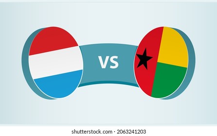 Luxembourg versus Guinea-Bissau, team sports competition concept. Round flag of countries.