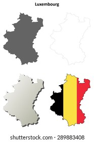 Luxembourg (Wallonia) outline map set - Belgian version