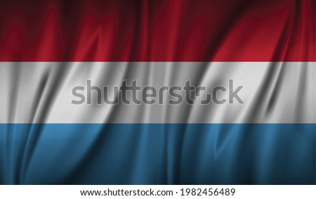 Luxembourg wave flag, flat layout, vector illustration