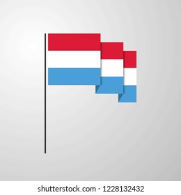 Luxembourg waving Flag creative background